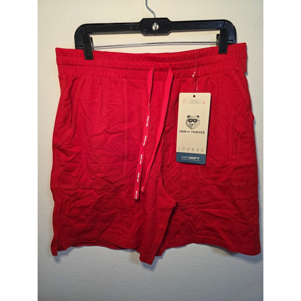 Pair of Thieves Mens SuperSoft Lounge Shorts Vermillion Red Size Large NWT